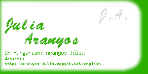 julia aranyos business card